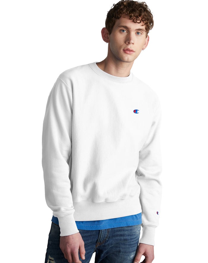 Champion Reverse Weave Crew Sweatshirt Heren - Wit - Belgie 4879XPHQT